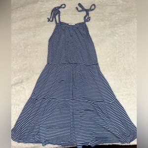 Blue & White Spaghetti Strap Dress